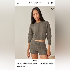 REFORMATION Cashmere Sweater and Shorts set - M